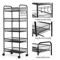 5-Basket Rolling Utility Storage Cart