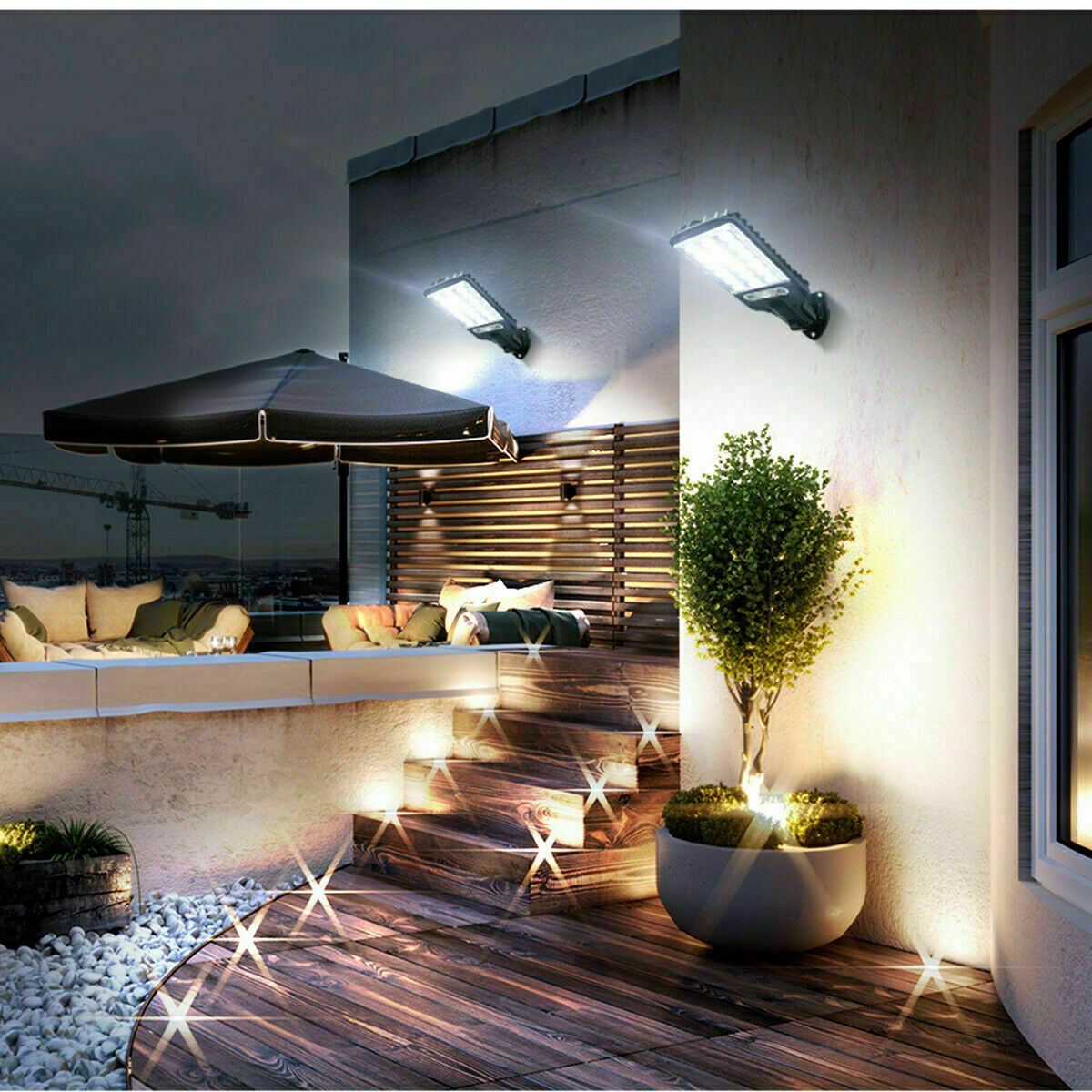 1200W Solar Flood LED Light Motion Sensor Security Wall Yard Street Outdoor Lamp