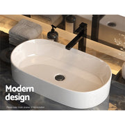 Long Rectangular Ceramic Above-Counter Basin