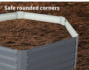 Hexagonal Coated-Steel Raised Garden Bed – 130 × 130 × 46 cm
