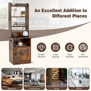 Nightstand Bedside End Side Table Bookshelf w/ Charging Station