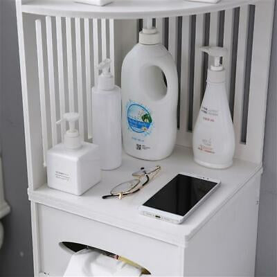 Reversible Bathroom Side Cabinet with Roll Holder & Shelves