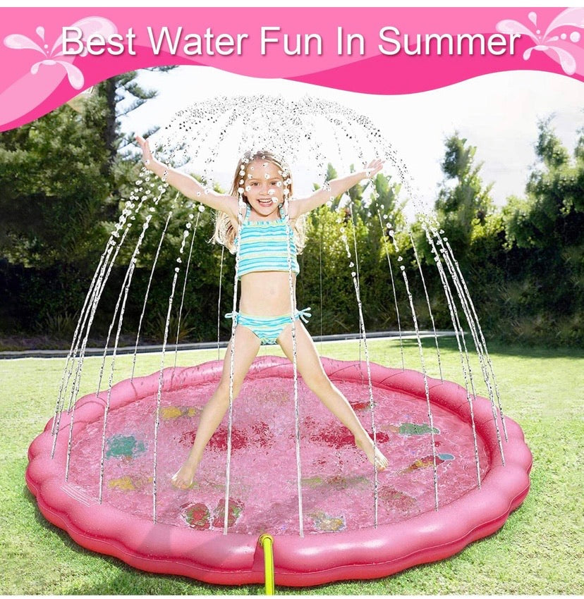 2020 Upgraded 68 Inch Inflatable Flamingo Splash Pad Water Pool Sprinkler Mat Toy for Kids Water Play