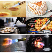 Butane Torch, SPLAKS Culinary Blow Torch Chef Cooking Torch Lighter, Butane Refillable, Flame Adjustable (MAX 2500°F) with Safety Lock for Cooking, BBQ, Baking, Brulee, Creme, DIY Soldering(Aluminium alloy)