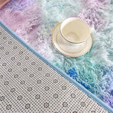 Soft  Fluffy Rugs Anti-Skid Shaggy Area Rug Tie-dye Carpet Floor Mat Dining Room