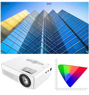 1800 Lumens Mini Projector Upgraded, Full HD Maximum 1080P Display Supported,PS4,TV Stick, Smartphone, USB, VGA, HDMI AV SD Card Supported, Great for Home Theatre Movies (White)