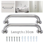 2X Safety Grip Bathroom Support Grab Handle Steel Bath Shower Toilet Hand Rail