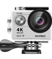 4K Wi-Fi Sports Action Camera Ultra HD Waterproof DV Camcorder 12MP 170 Degree Wide Angle LCD Screen/Remote, Sage/Silver (EK7000SL)