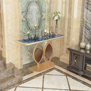Gold-Leaf Console Table with Storage