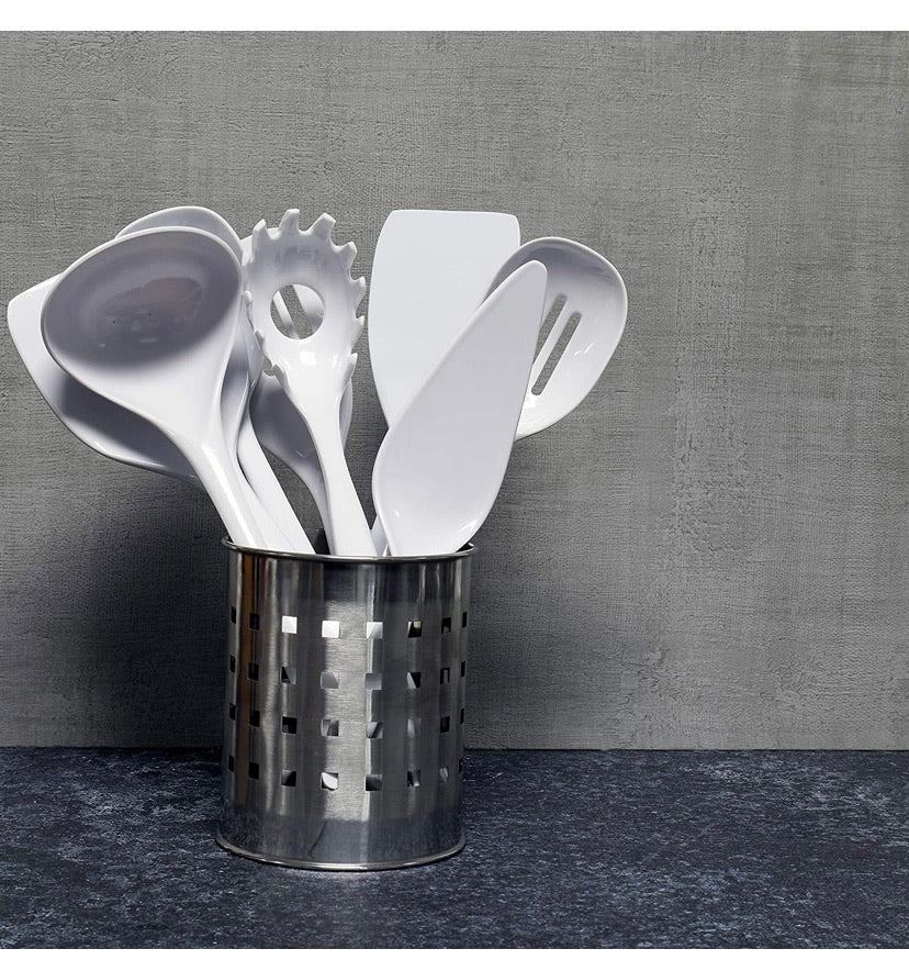 Chef Craft Basic Melamine Kitchen Tool and Utensil Set, 9 Piece, White
