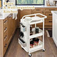 3-Tier Pegboard Rolling Storage Cart