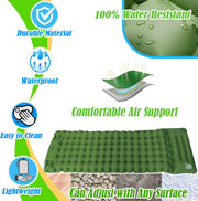 Camping Self-Inflating Air Sleeping Pad Mat Foot Pump with Pillow, Great Compact Air Sleeping Pad for Tent Travel, Backpacking, Hiking, Sleeping Over (Green)