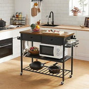 3-Tier Kitchen Storage Trolley with Drawers