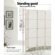 8-Panel White Pine & Woven-Paper Folding Room Divider