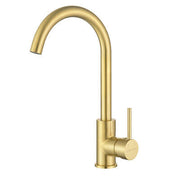 Brushed Gold Brass Kitchen Mixer Tap – 360° Swivel