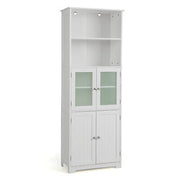 163 cm Tall Four-Door Storage Cabinet with Open Shelves