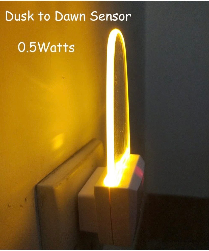 2 Pack LED Night Light Lamp with Dusk to Dawn Light Sensor (Yellow)