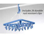 26-Clip Collapsible Laundry Drying Hanger – Blue & White