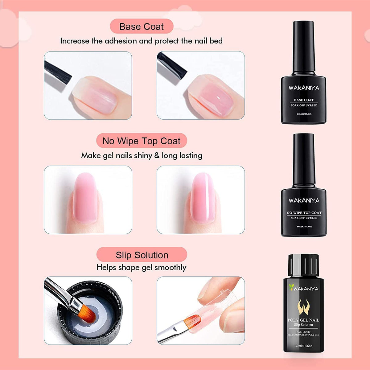 10PCS Poly Gel Nail Kit with UV Lamp 4 Glitter Polly Jell Quick Nail Extension Gel Builder Easy Professional Poly Nail Gel Kit for Starters and Technician DIY Cat Eye French Ombre Nails