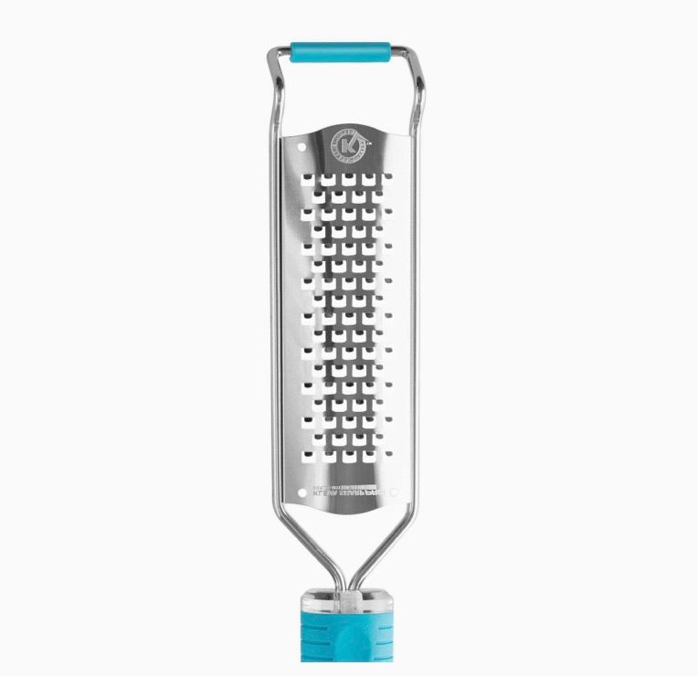 Wide Stainless-Steel Fine Grater & Zester with Bowl Hook