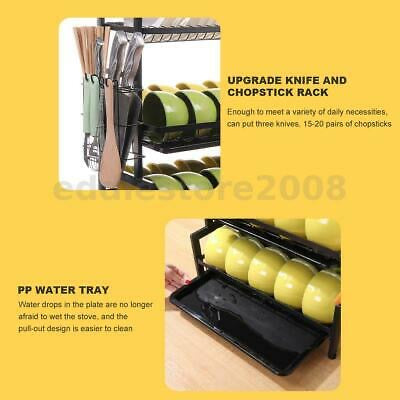 3 Tier Stainless Steel Dish Drying Rack Organizer Kitchen Storage Holder