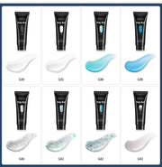 Poly UV Gel Nail Kit Nail Extension UV Builder Gel 8 Colours with Base Coat Top Coat, Slip Solution Pen (002)