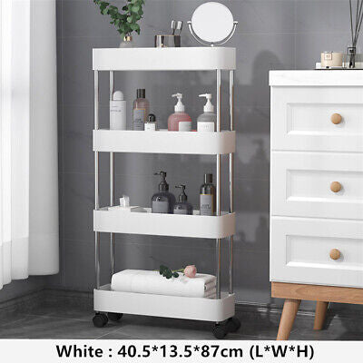 13 cm Slim 4-Tier Rolling Storage Trolley