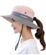 Women's Outdoor UV Protection Foldable Mesh Wide Brim Beach Fishing Hat
