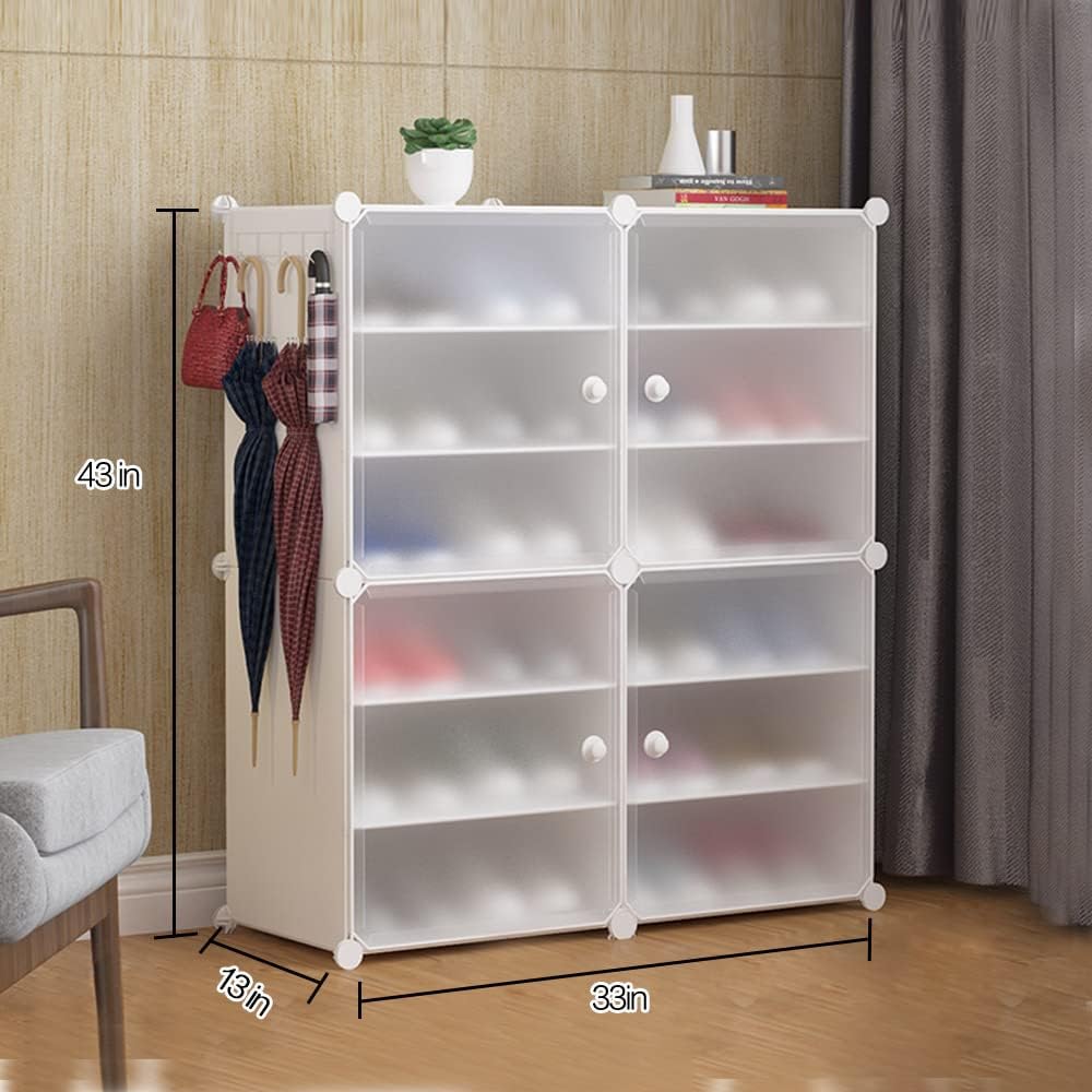 6-Tier Modular Shoe Cabinet with Doors – 24–30 Pairs