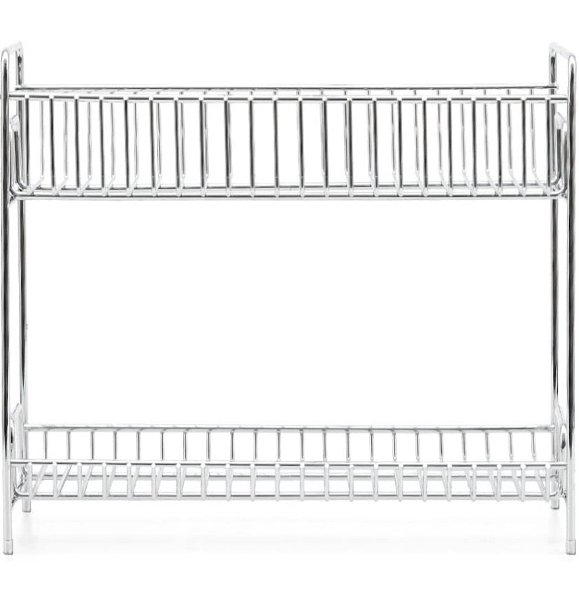 2-Tier Standing Rack EZOWare Kitchen Bathroom Countertop 2-Tier Storage Organizer Spice Jars Bottle Shelf Holder Rack - Chrome