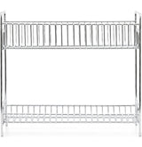 2-Tier Standing Rack EZOWare Kitchen Bathroom Countertop 2-Tier Storage Organizer Spice Jars Bottle Shelf Holder Rack - Chrome