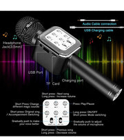BlueFire Black LED Bluetooth Karaoke Microphone with TF Playback