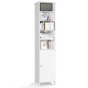 Bathroom Storage Cabinet 7-Tier Shelves Wooden Cupboard Tallboy White/Grey 182CM
