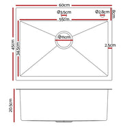 600 × 450 mm Stainless-Steel Single-Bowl Sink