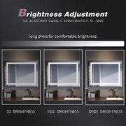 900x700mm Anti-fog Illuminated LED Bathroom Mirror [IP44] with Bluetooth Speaker