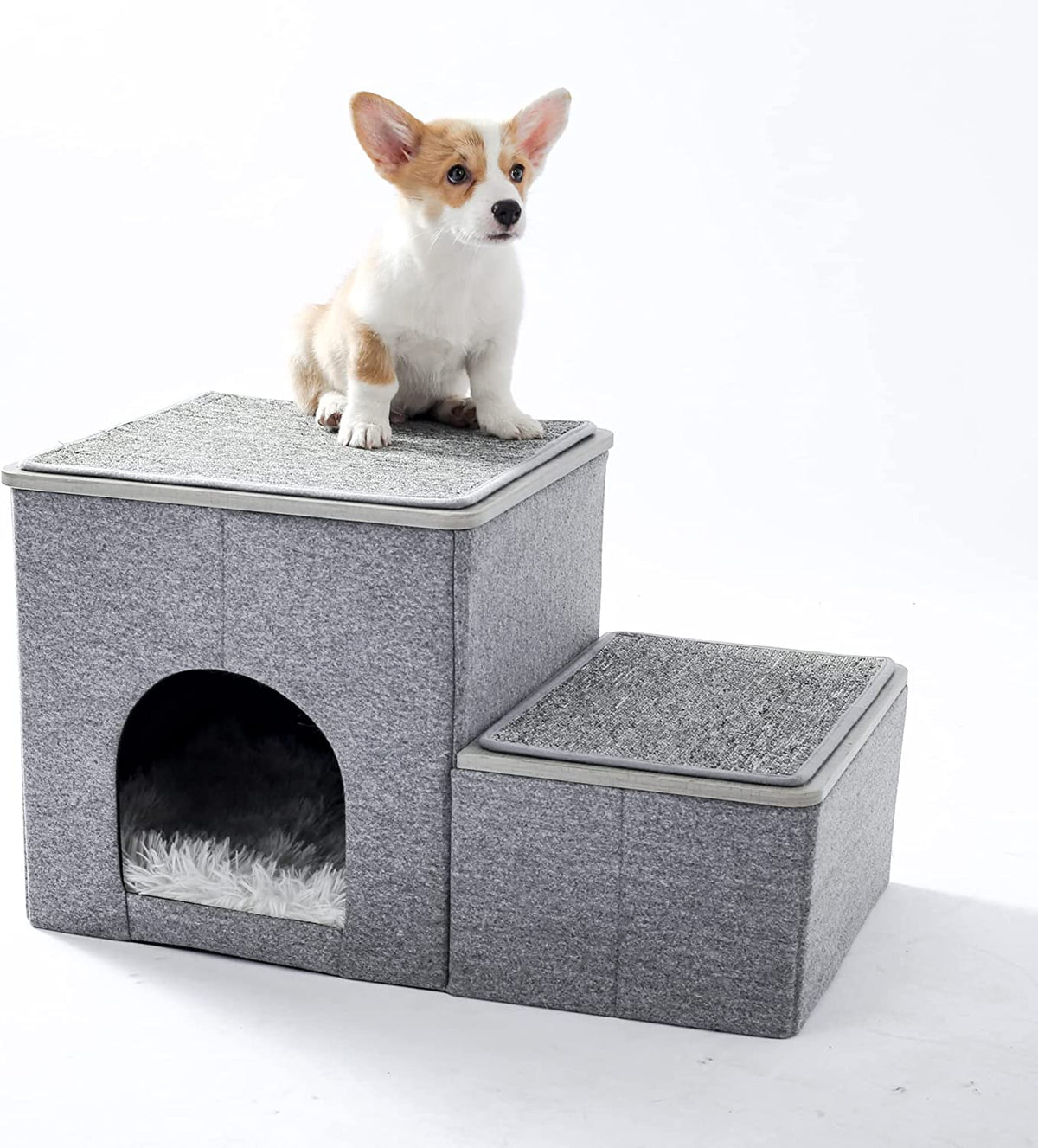 Folding Pet Steps with Built-In Toy Storage