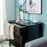 Black 3-Drawer Side Table & Nightstand