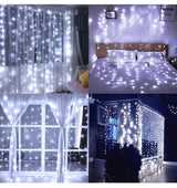 Curtain String Lights with Remote, LT 300 LEDs Window Curtain Fairy Lights 8 Modes 9.8ftx9.8ft USB Powered Fairy Lights for Party Bedroom Wall, Christmas Wedding Party Home Garden Outdoor Indoor Wall Decorations(Cool White)