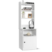 Nightstand Bedside End Side Table Bookshelf w/ Charging Station