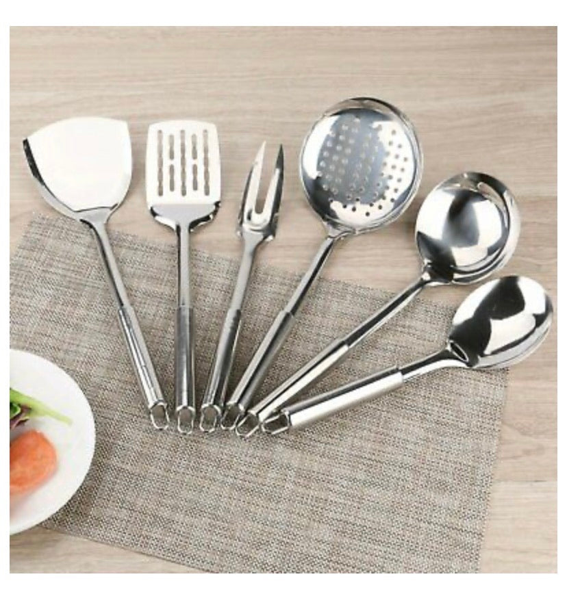 6pcs Stainless Steel Kitchen Utensil Cooking Tool Set