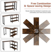 360° Rotating Mobile Sofa Side Table with Storage Shelf