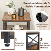 Industrial Wooden Bedside Tables – Set of 2