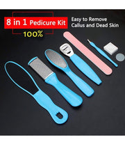 Stainless-Steel Pedicure & Foot-Care Tool Set – 6 Tools + 5 Blades