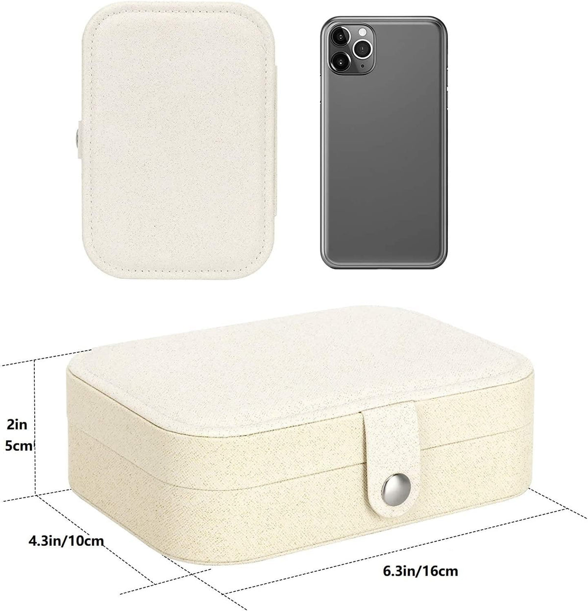 TERSELY Portable Jewellery Organiser – White or Pink