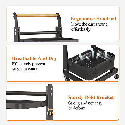 4-Tier Adjustable Rolling Storage Cart