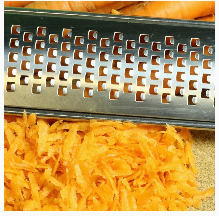 Wide Stainless-Steel Fine Grater & Zester with Bowl Hook
