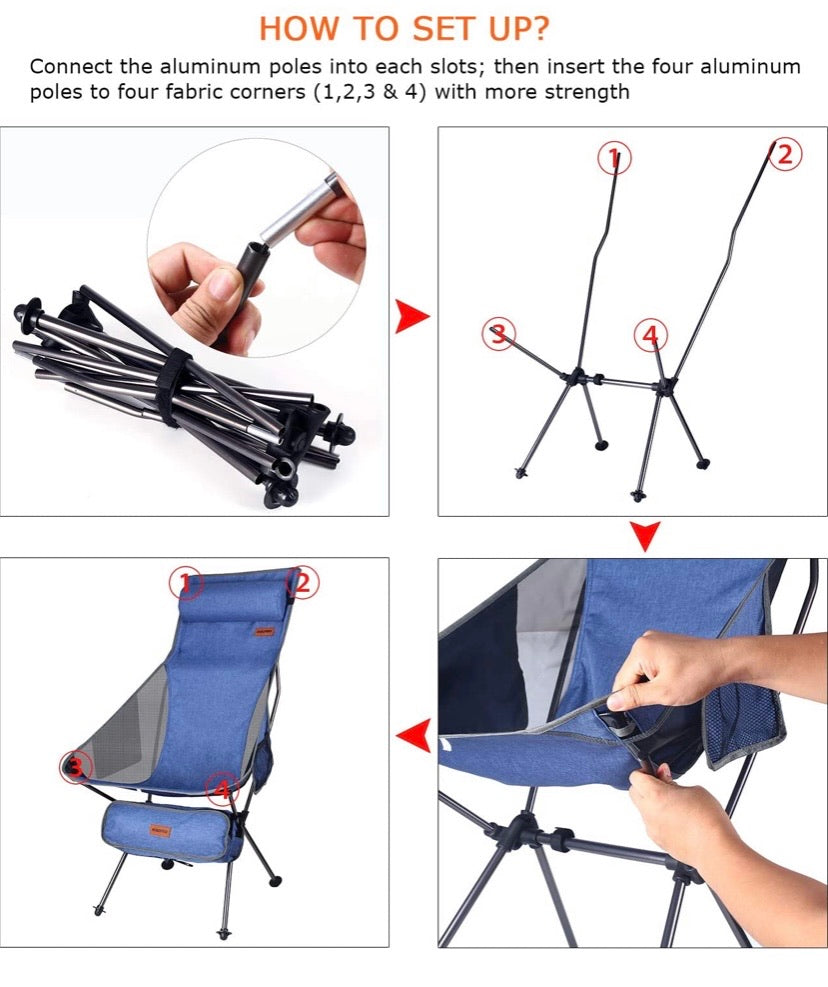 Portable Lightweight Folding Camp Chairs