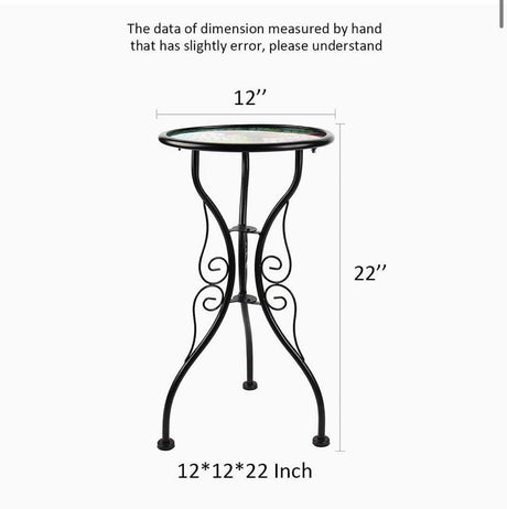 Liffy Outdoor Mosaic Side Table Hummingbird Bench