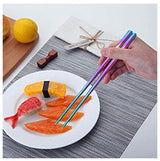 Portable Utensils Silverware Flatware Set 8-Piece Cutlery Set Including Knife Fork Spoon Chopsticks Straws Portable Bag for Travel Work Camping Picnic Stainless Steel Utensil Set (Rainbow Full)