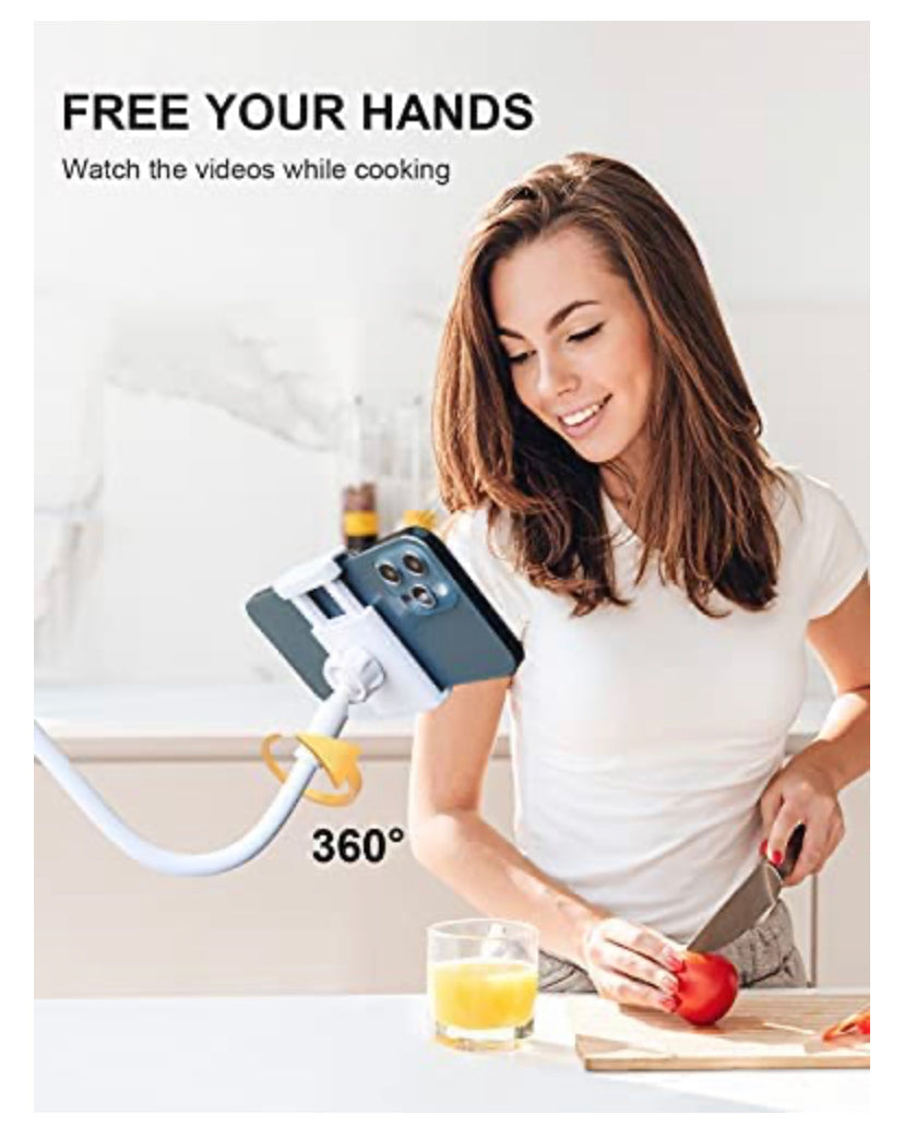 Phone Holder Bed Gooseneck Mount - Cell Phone Clamp Clip for Desk